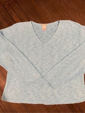 Light Blue V-Neck Women's Sweater